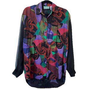 Vintage Multicolor Abstract Blouse